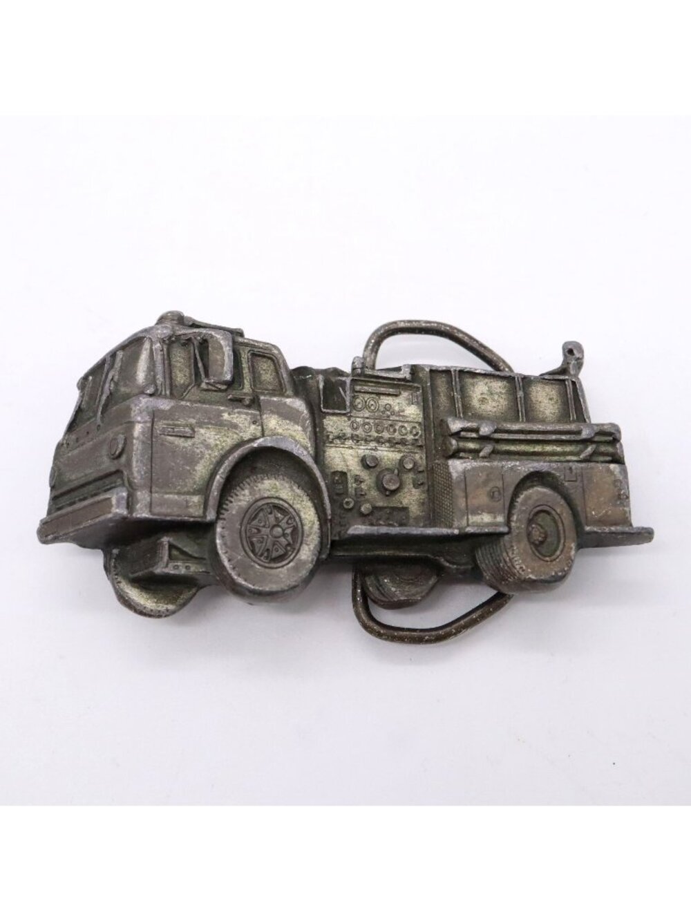 Breitenbach's Fire Truck Belt Buckle Fire Engine Novelty Montello Wisconsin 1979